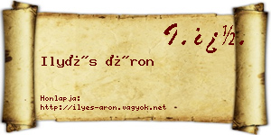 Ilyés Áron névjegykártya